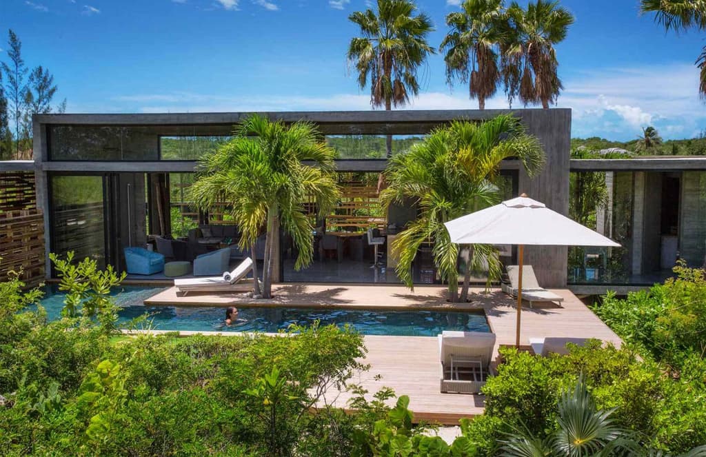 Tropical brutalist retreat Villa Islander on the Turks and Caicos islands