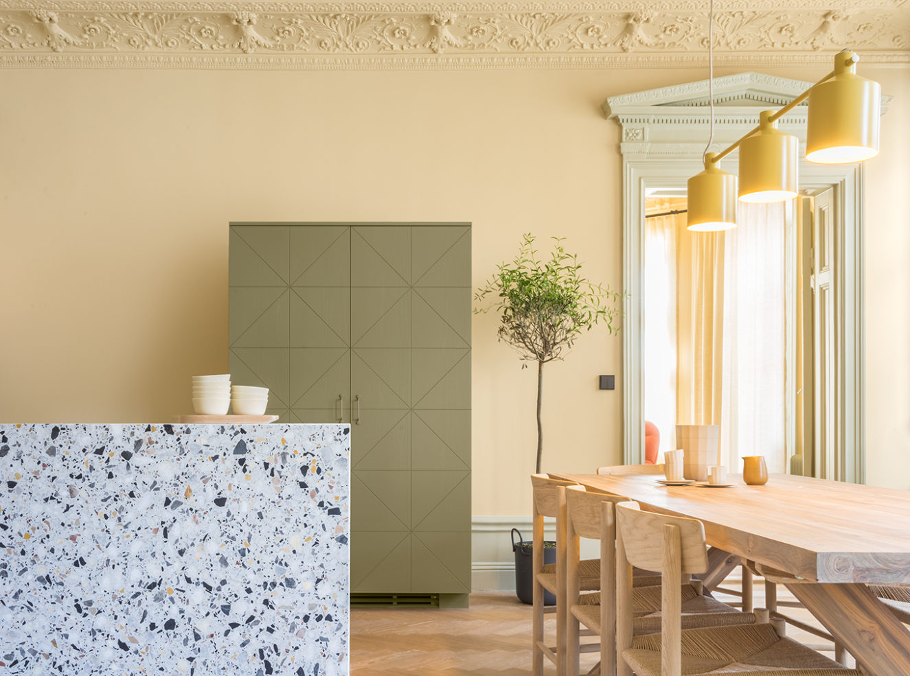 Pastel-hued Stockholm apartment by Note Design Studio lists for 24m SEK