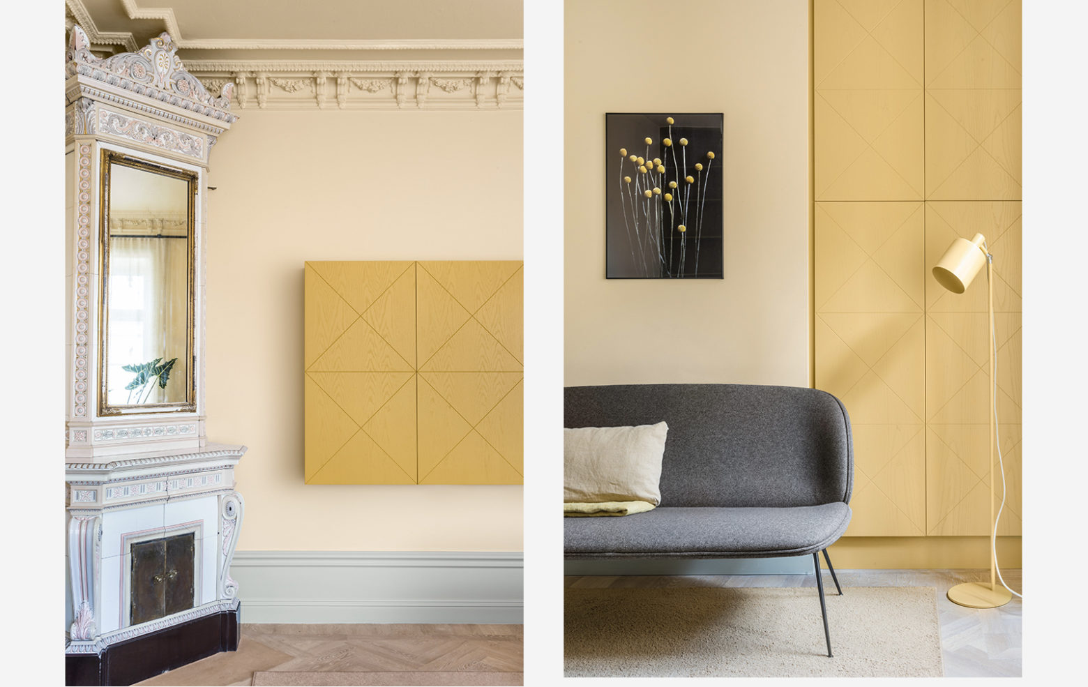 Pastel-hued Stockholm apartment by Note Design Studio lists for 24m SEK