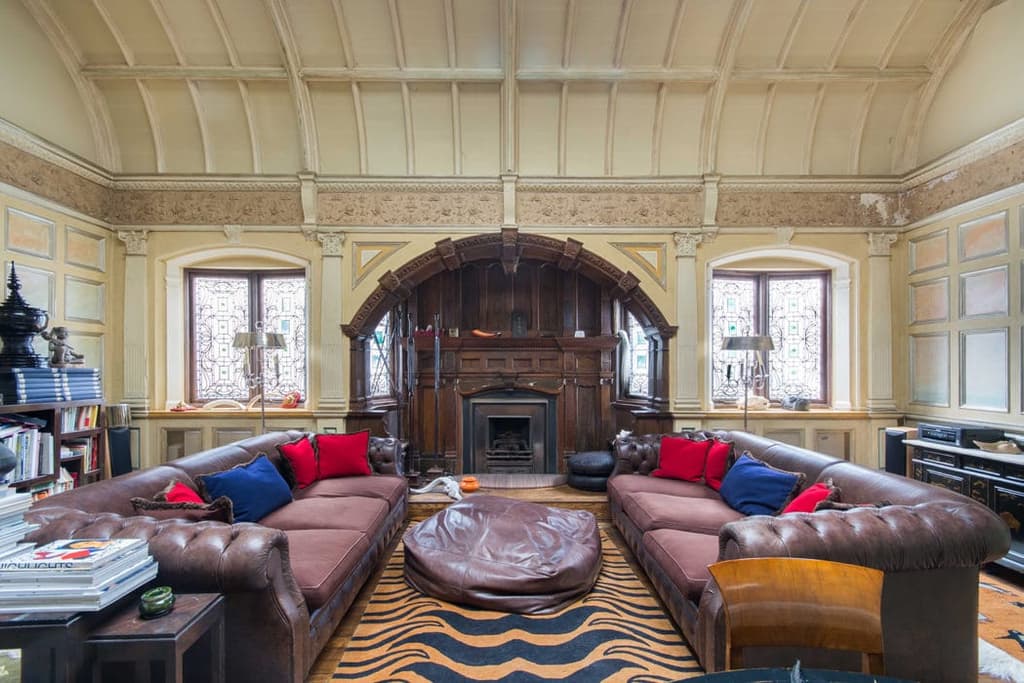 Queens Gate London property for sale via Domus Nova has a huge living room for entertaining