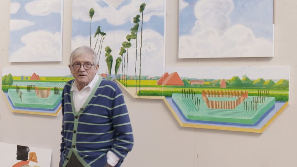 David Hockney in his studio