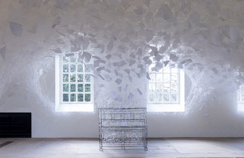 Artist Chiharu Shiota spins a ghostly yarn inside a Yorkshire chapel