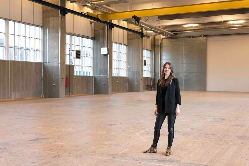 Director Marie Nipper inside hall 1. Copenhagen Contemporary, 2018. Photography: David Stjernholm