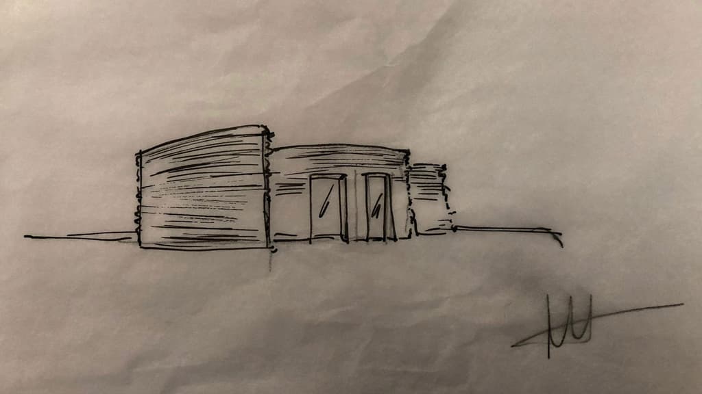 A sketch of CLS Architetti's 3D printed house