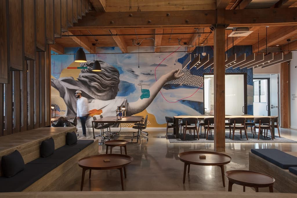 The Shop coworking space in New Orlean's CAC gallery