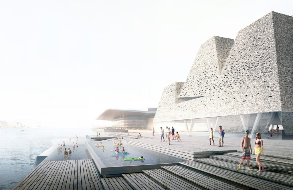Kengo Kuma is building a pyramid-like aquatic centre on Copenhagen’s Paper Island