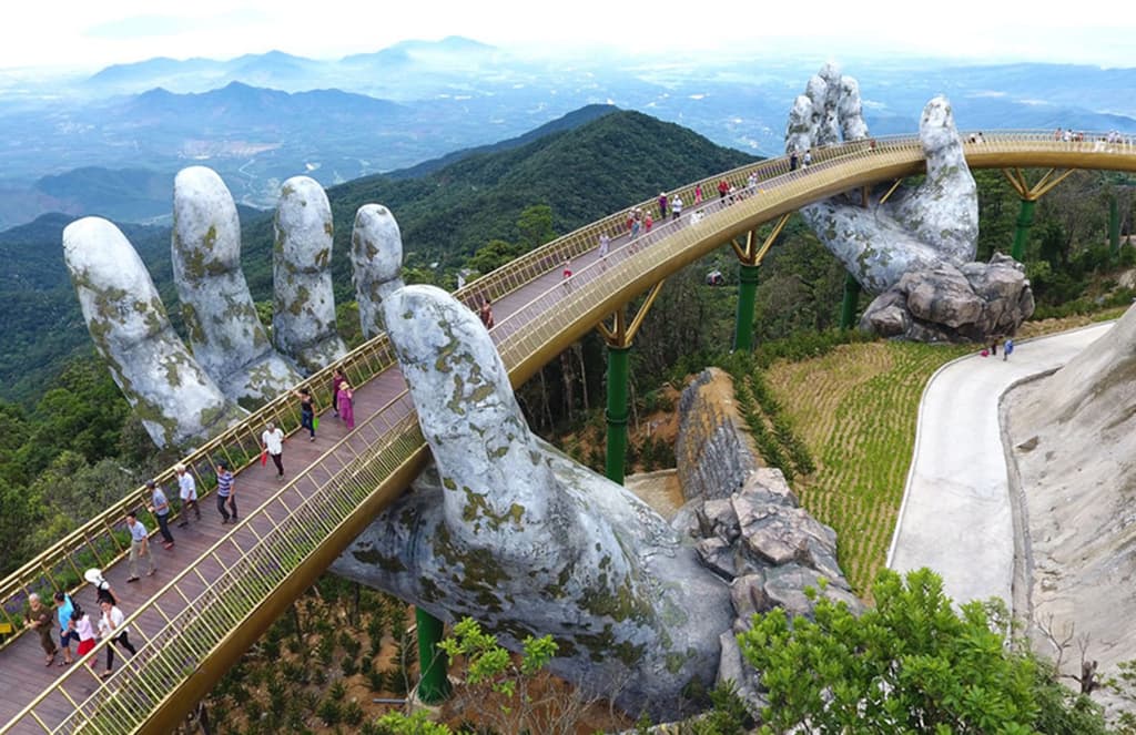 Giant hands lift up Vietnam’s Golden Bridge