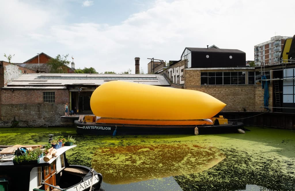 An inflatable theatre pops up on Regent’s Canal in east London