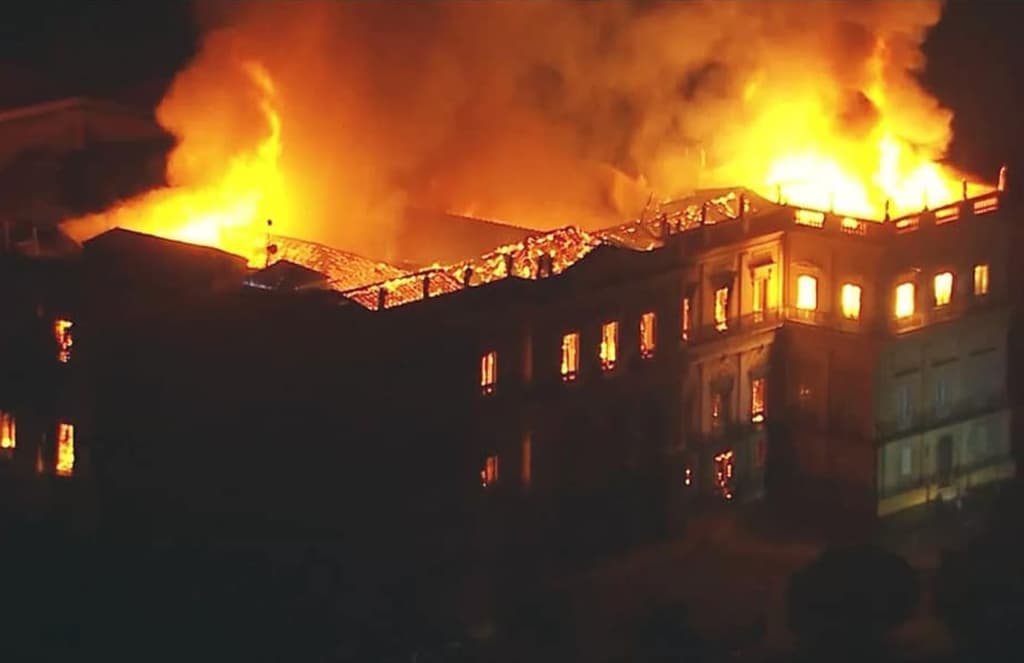 Fire destroys thousands of artefacts at Rio’s National Museum of Brazil