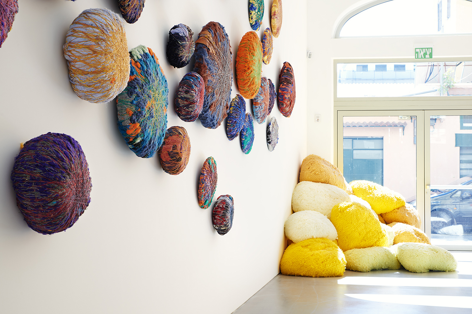 Sheila Hicks installs kaleidoscopic cotton sculptures inside Jaffa’s Magasin III gallery