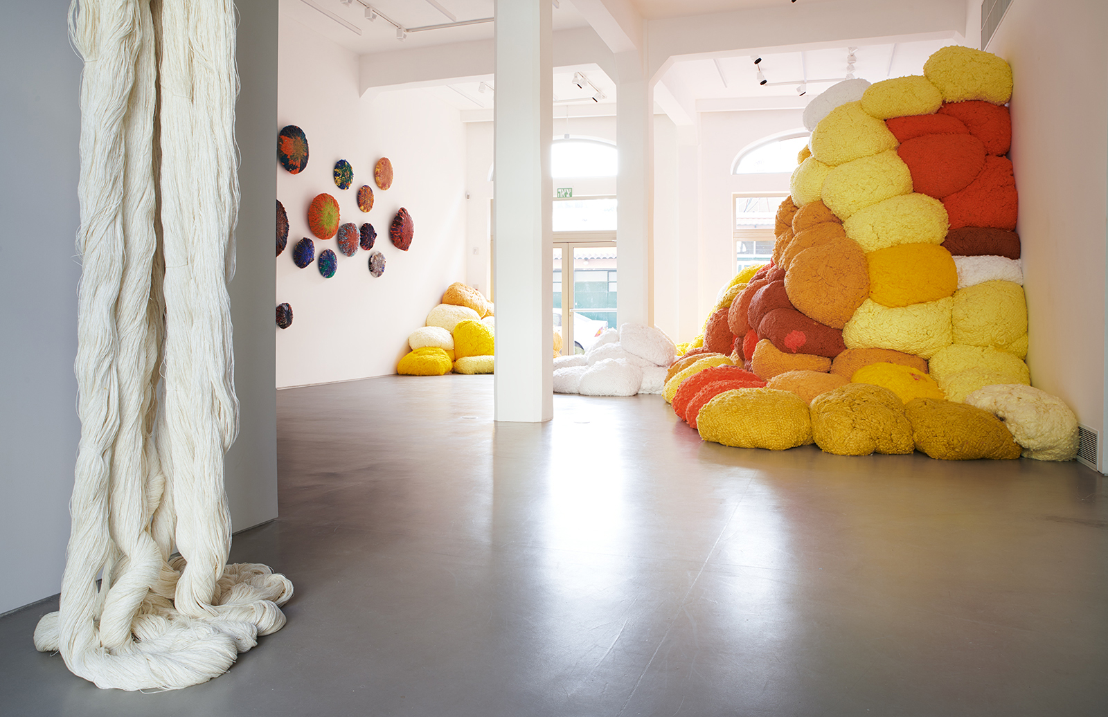 Installation view, Sheila Hicks,Migdalor, courtesy of Magasin III Jaffa. Photography: Noam Preisman