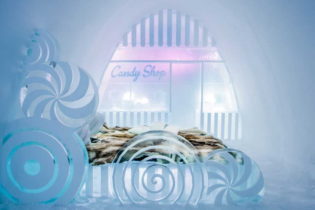 This year’s Icehotel has forest, ocean, and sweet shop-themed rooms