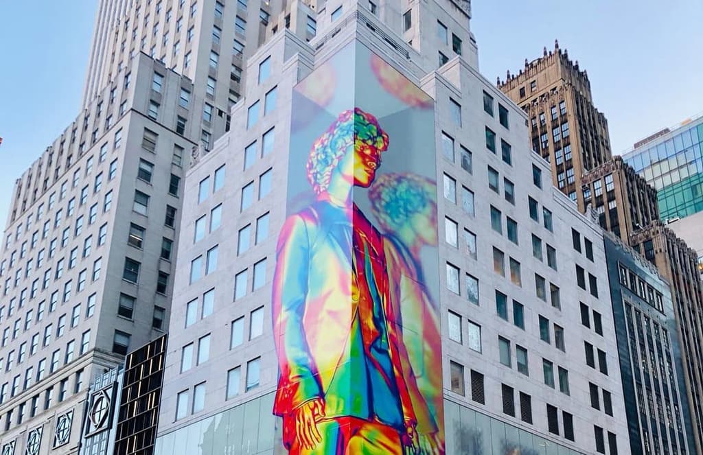 Virgil Abloh & Louis Vuitton unveil 12-storey-high artwork in NYC