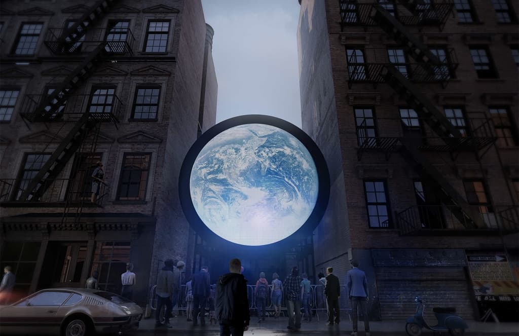 Sebastian Errazuriz suspends the ‘Earth’ between two buildings in NYC