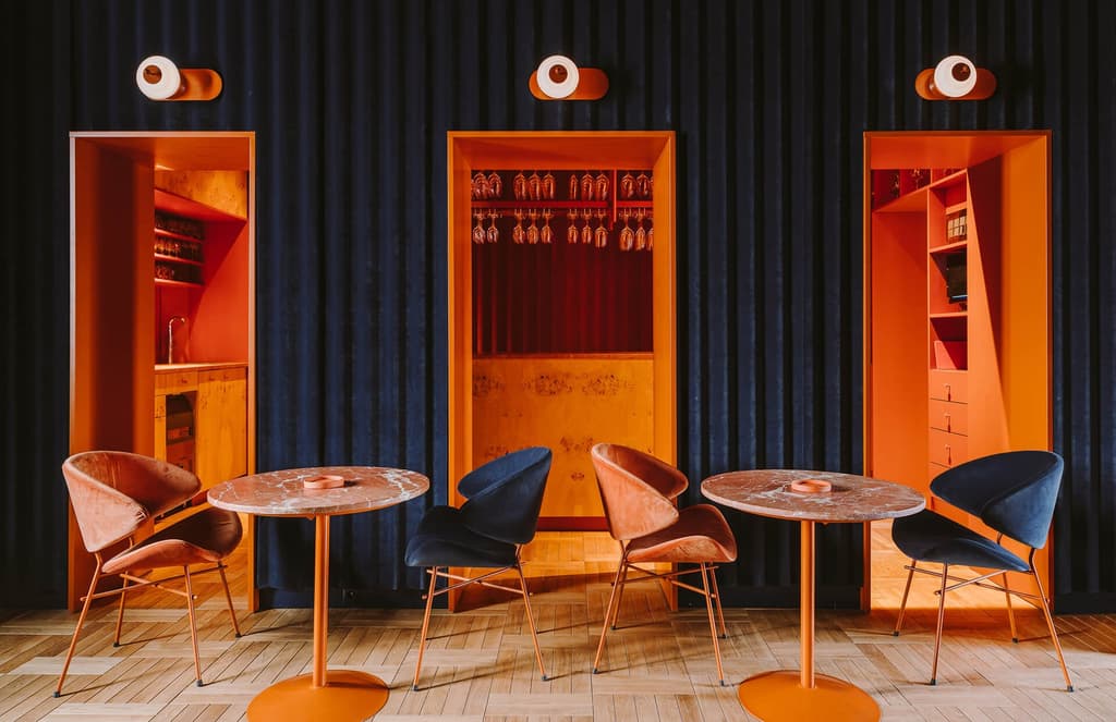 Velvet lines the walls at Warsaw’s Opasly Tom restaurant
