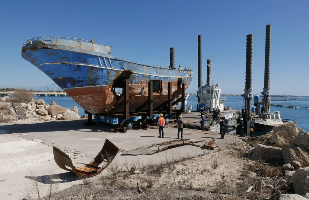 Ship that killed hundreds of migrants is displayed at the 2019 Venice Biennale