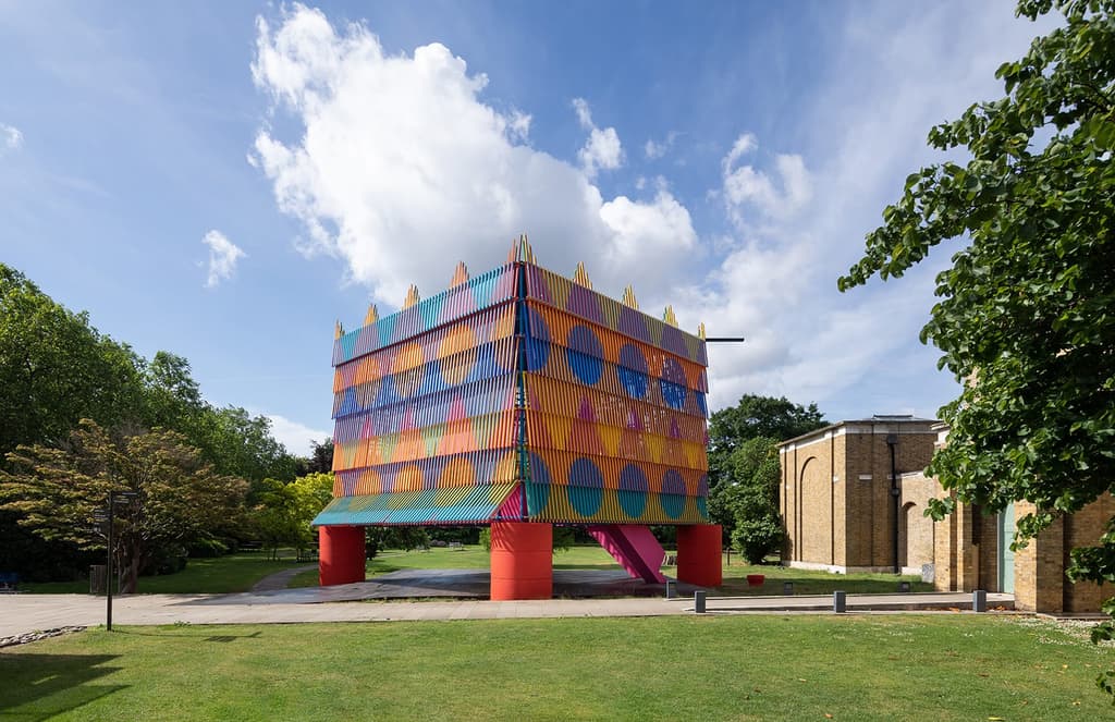 London's Dulwich Pavilion is a colourful 'party hat'