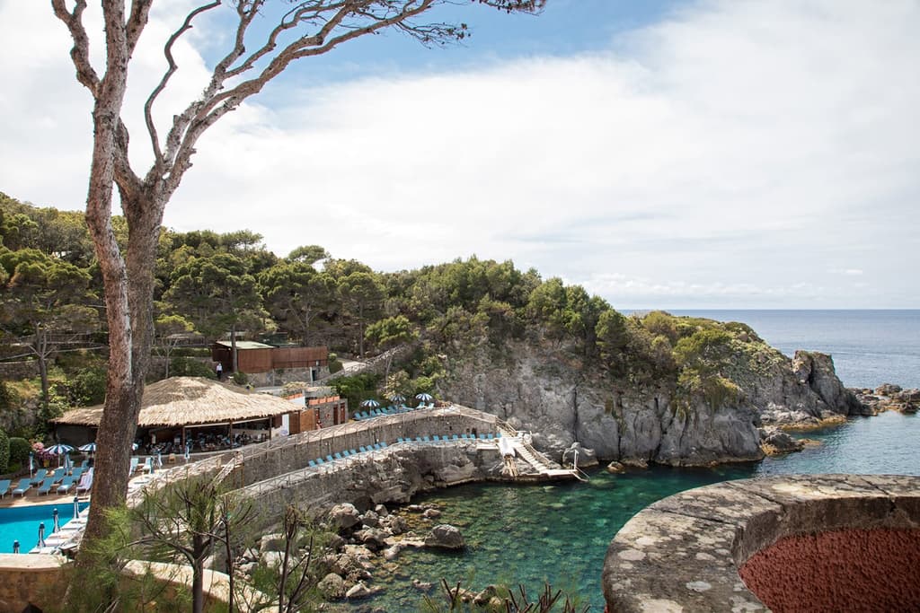 Il Mezzatorre hotel has both outdoor and indoor pools, and a beach club