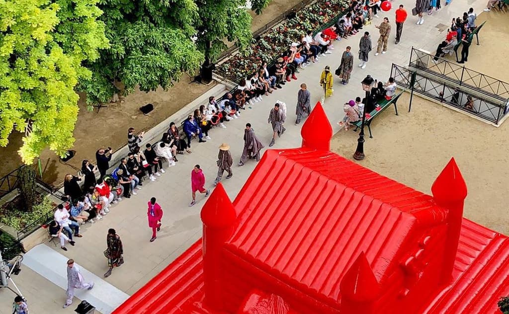 Virgil Abloh brings a bouncy castle to his Louis Vuitton menswear SS20 show