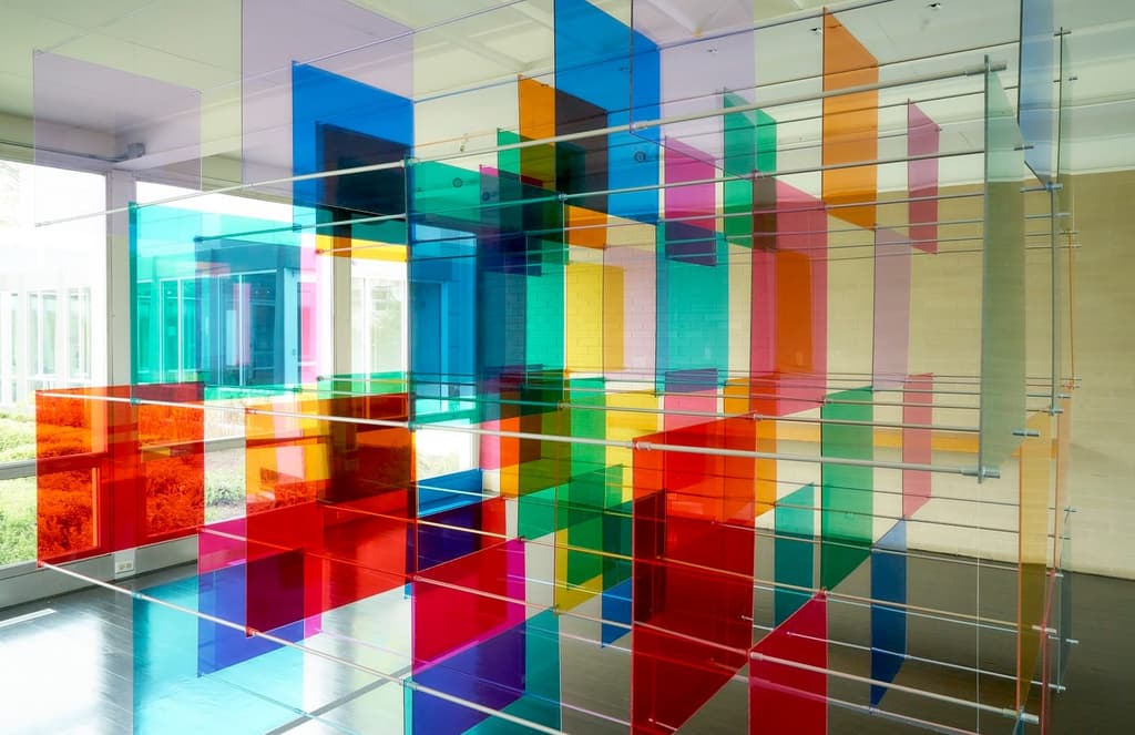 A Mondrian-esque installation has opened at Mies van der Rohe’s McCormick House