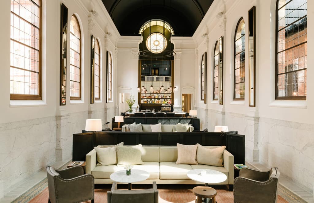 The spartan interiors of Antwerp’s August hotel reflect its convent past