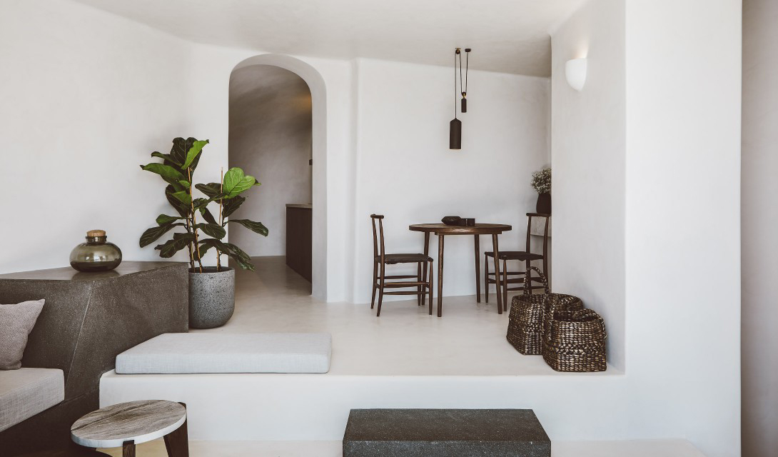 Villa Vora is carved into a volcanic clifftop in Santorini - The Spaces