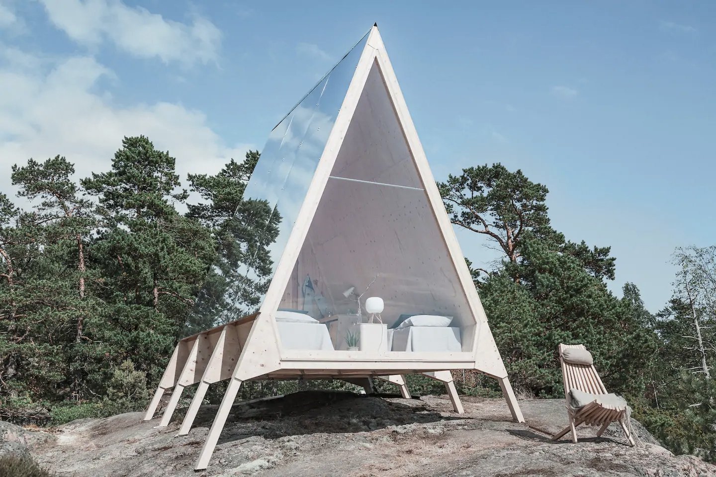 Nolla A-frame cabin lets you live off-grid in Helsinki
