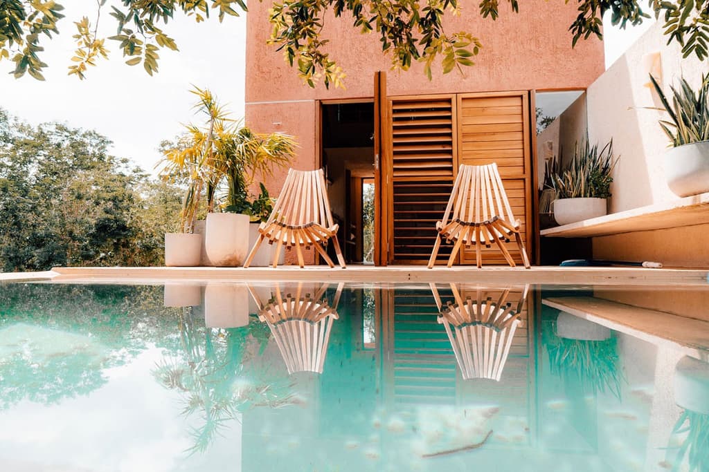 Casita Jabin is a tiny pink hut in the middle of the Yucatán jungle