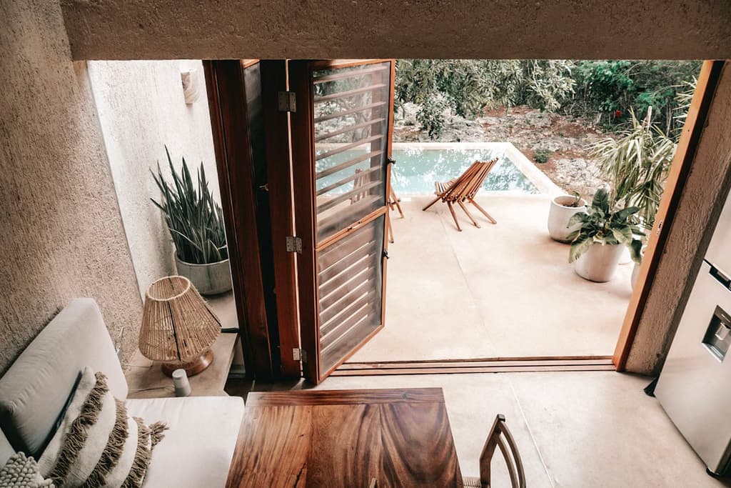 Casita Jabin is a tiny pink hut in the middle of the Yucatán jungle