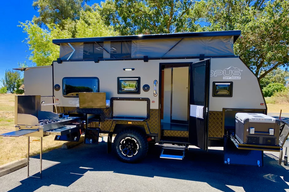 This compact off-road trailer pops up to make room for ...