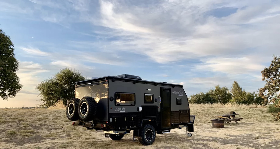 The collapsible Opus 15 camper trailer