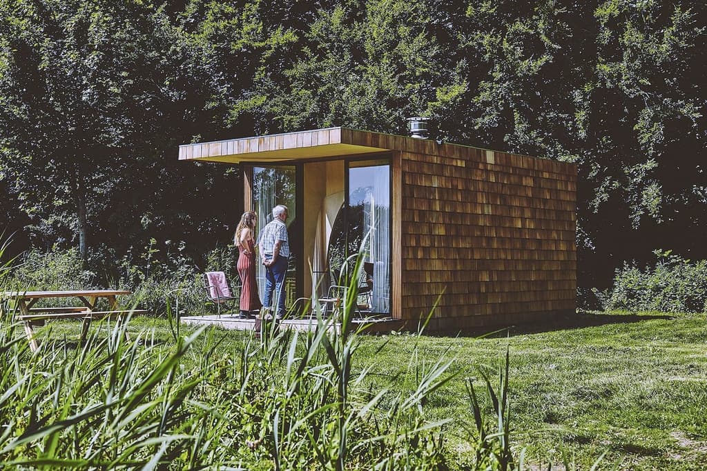 Shingled tiny home raises the bar for glamping in Holland