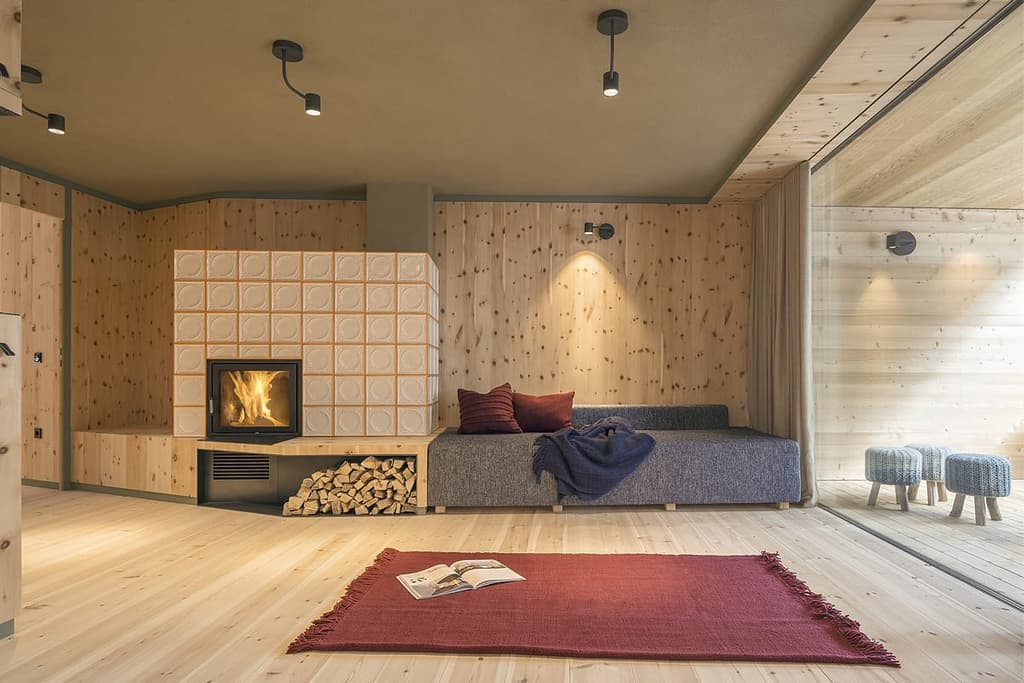 Odles Lodge is a minimal mountain chalet that puts the focus on the Alpine views