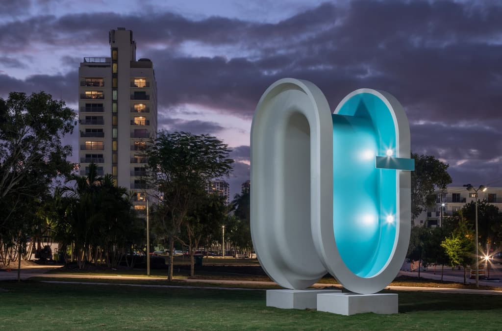 Elmgreen and Dragset unveil a folded swimming pool in Miami called 'Bent Pool'