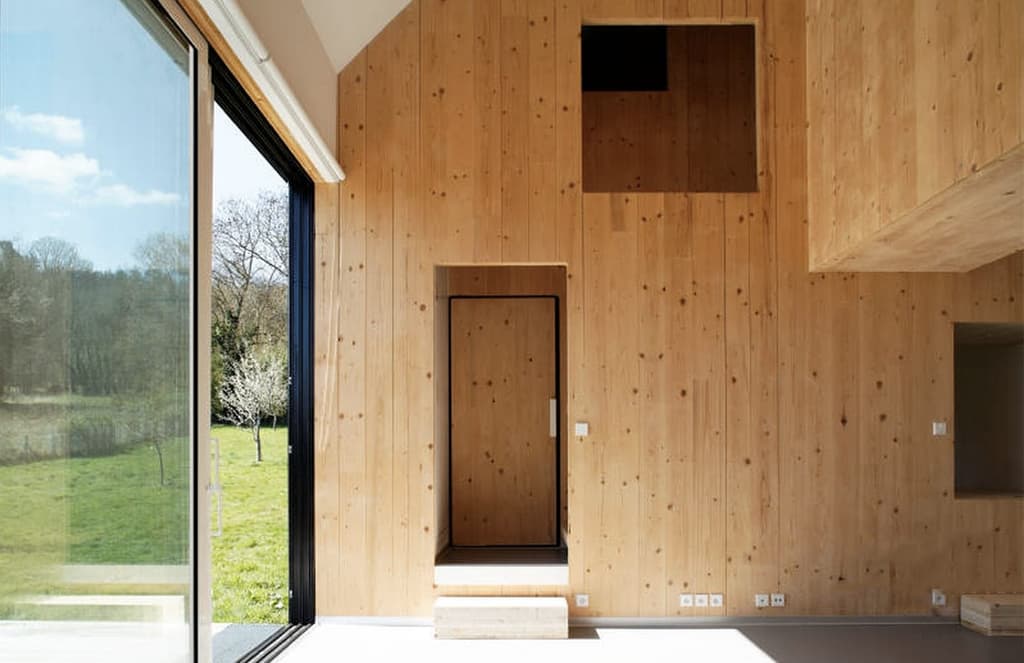 A monochrome cabin hits the market in Normandy for €300k