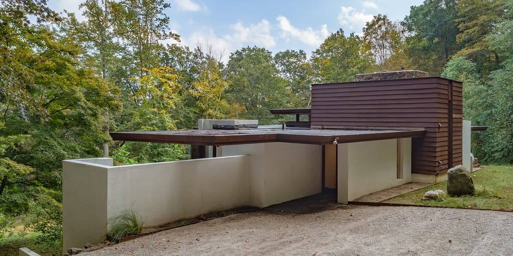 Five bedroom midcentury modern home by architect Allan J Gelbin is for sale in Connecticut