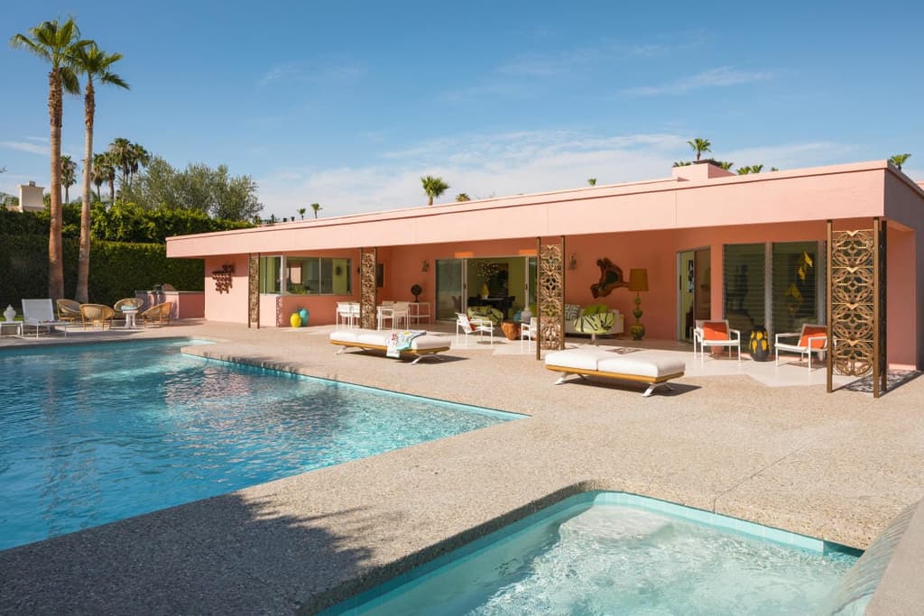 Pastel pink Palm Springs home by Albert Frey is for sale