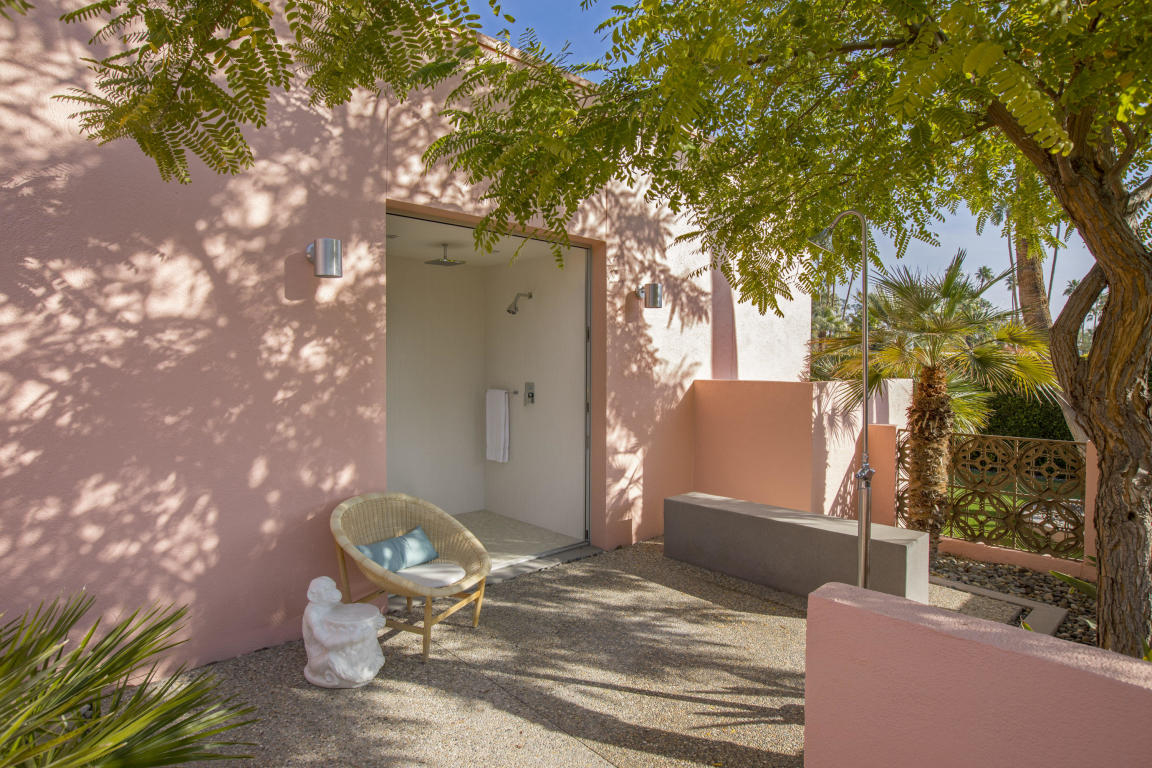 Pastel pink Palm Springs home by Albert Frey is for sale