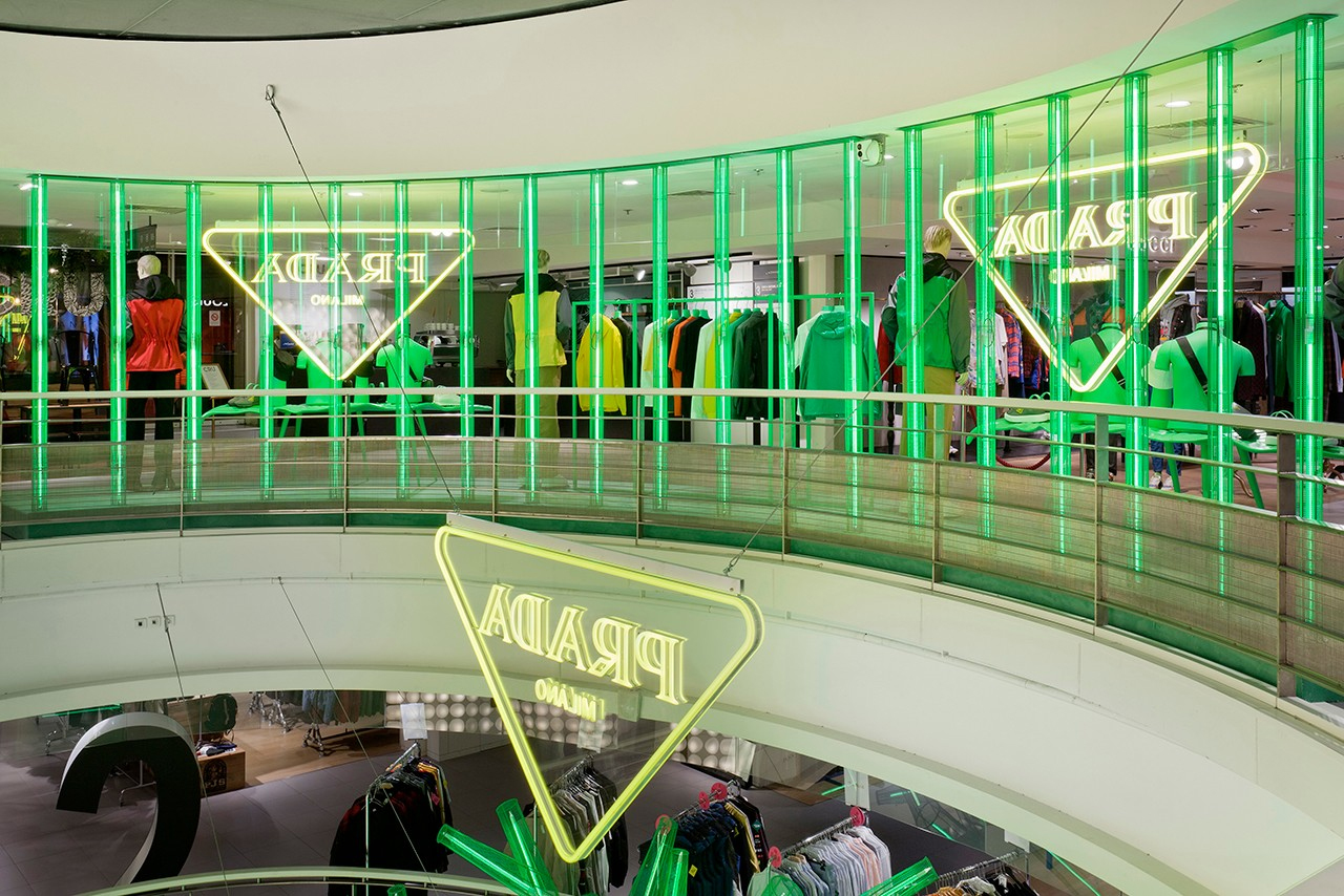 Tropical pavilions spring up inside Paris’s Galeries Lafayette courtesy of Prada