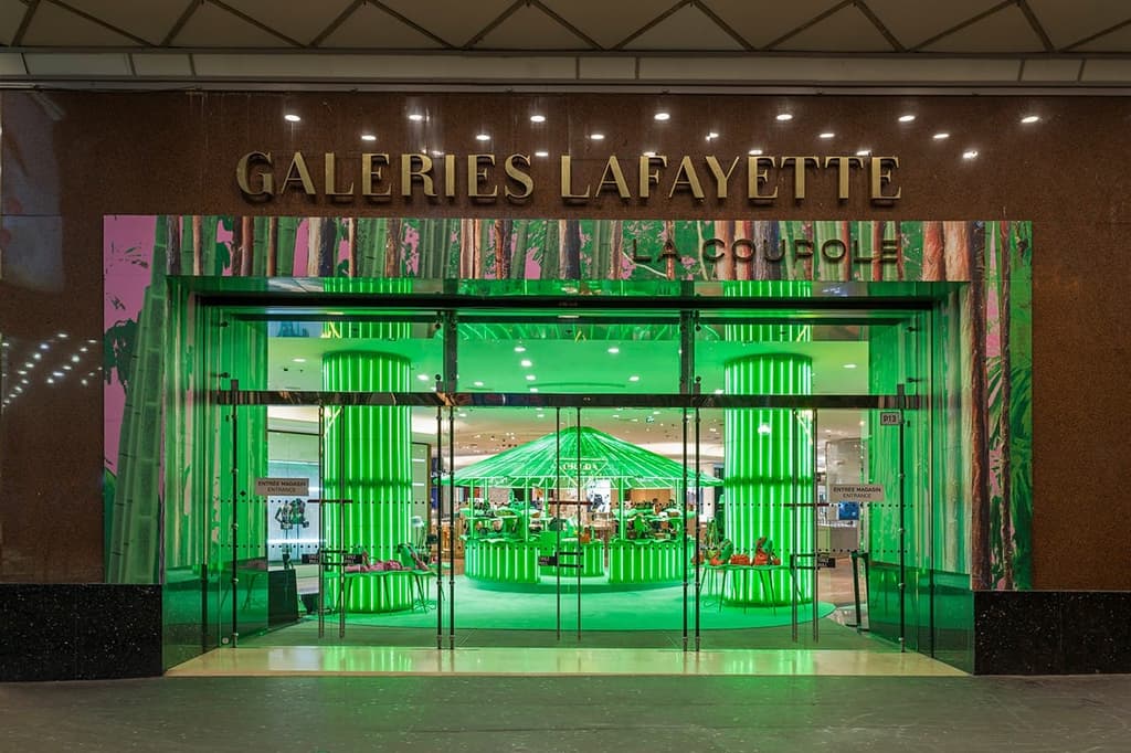 Tropical pavilions spring up inside Paris’s Galeries Lafayette courtesy of Prada