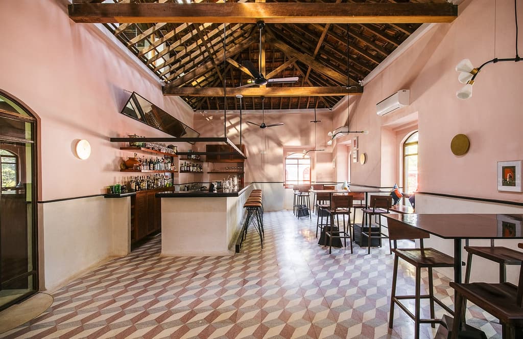 Pastel-hued Goa restaurant Mahé takes over a colonial mansion