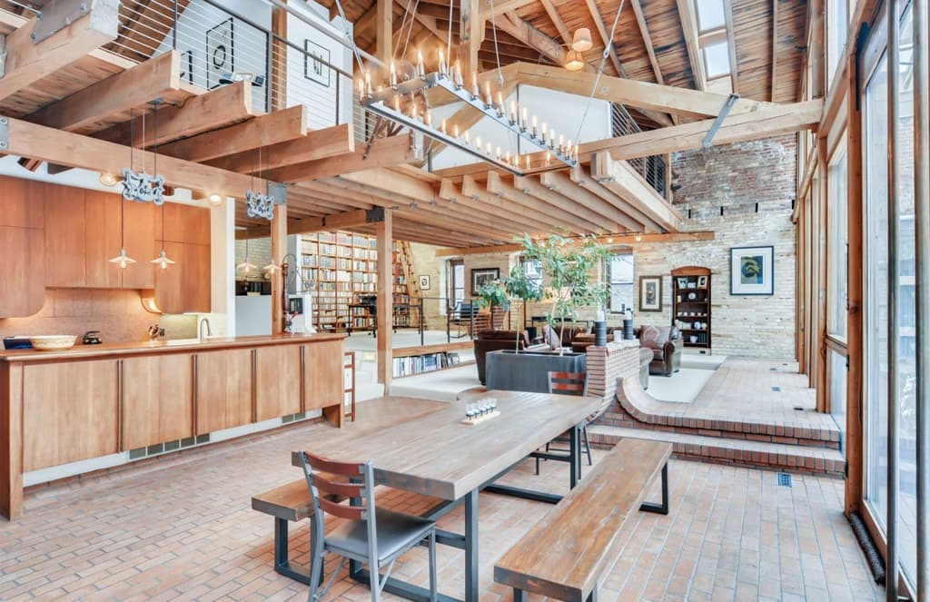 A red brick facade hides surprisingly quirky interiors at this Minnesota carriage house
