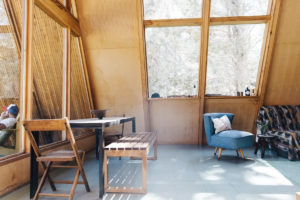 Far Meadow High Sierra compound for sale: shot of the A-frame cabin's dining nook