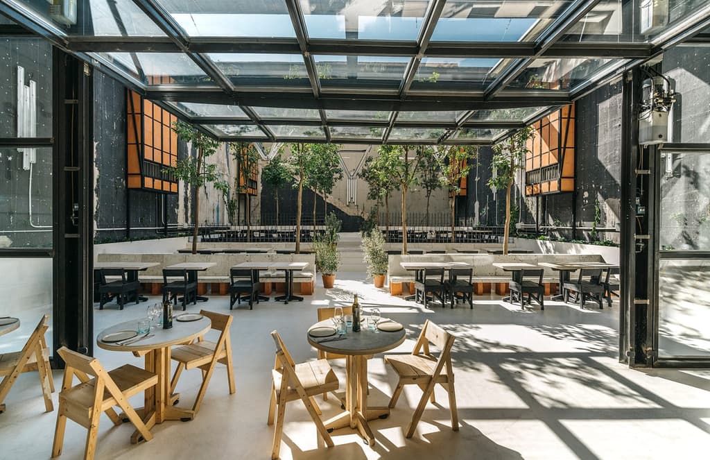 Madrid restaurant Mo de Movimiento champions sustainability with its up-cycled interiors