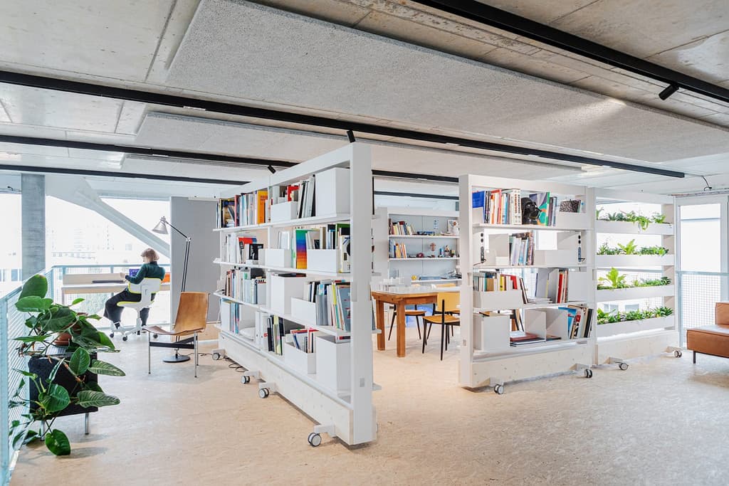 Vitra's Dancing Walls is a wheel-mounted storage and partitioning system