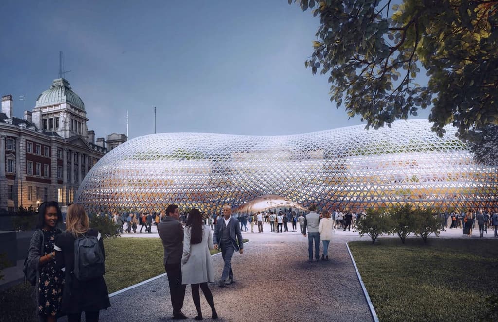 Norman Foster’s temporary parliament is a modern take on the Crystal Palace