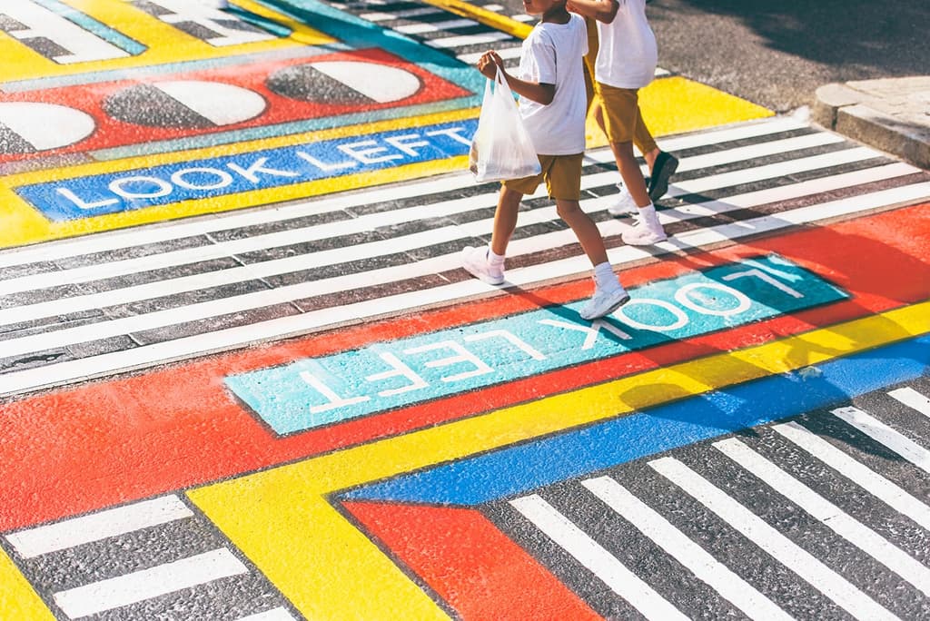 There’s an eye-catching new addition to West London’s streetscape – French designer Camille Walala has installed a pair of colourful patterned crosswalks at White City Place.