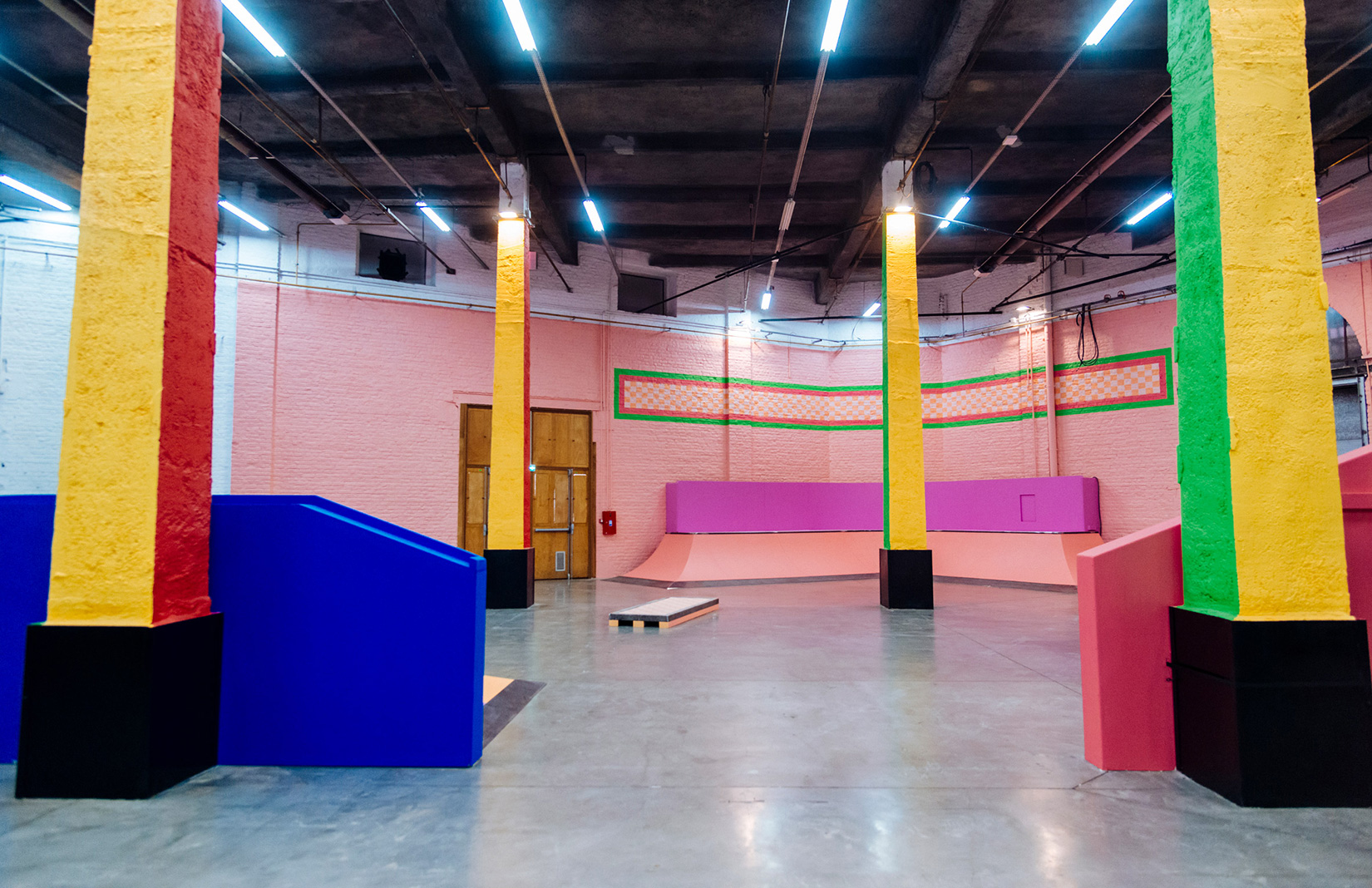 Yinka Ilori drenches Roubaix’s skatepark in fluorescent paint