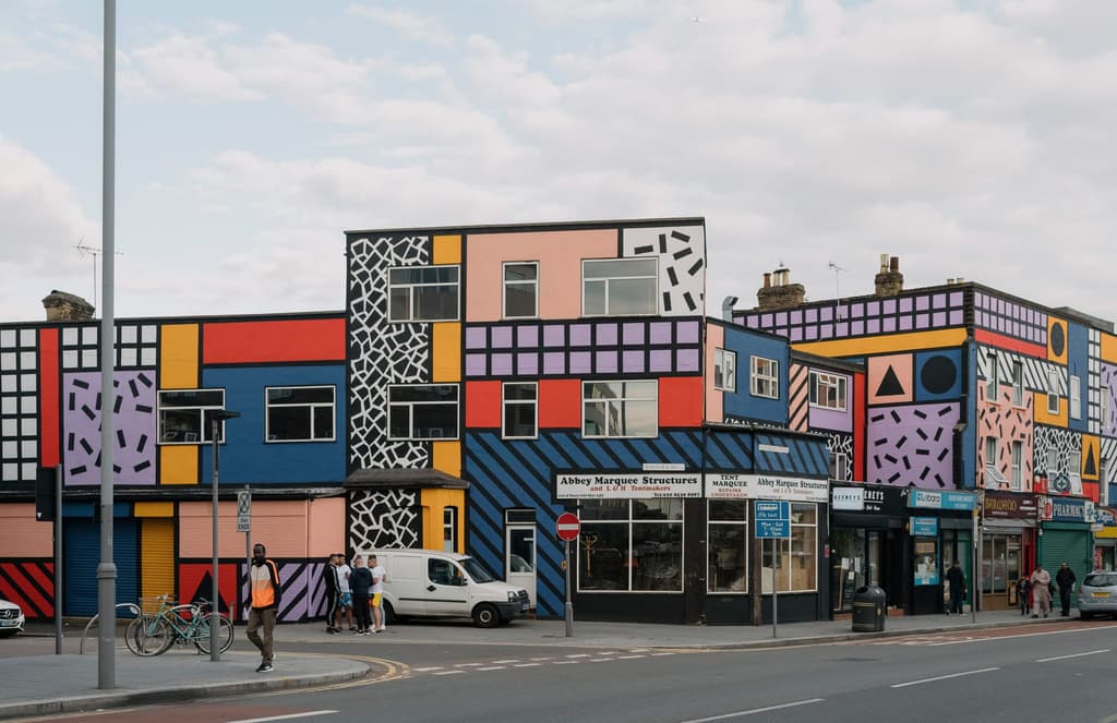 Camille Walala has given an East London high street a jazzy makeover