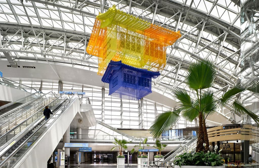 Do Ho Suh floats his fabric houses inside Seoul’s Incheon International Airport
